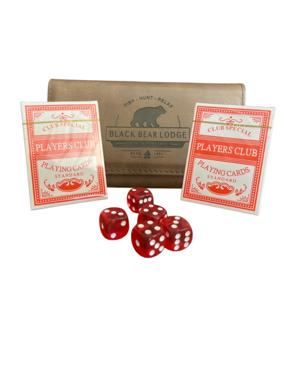 Leather Card and Dice Set