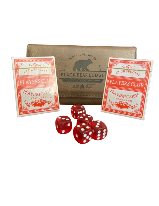 Leather Card and Dice Set