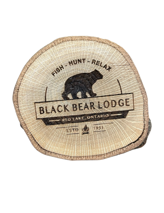 Natural Raw Edge Wooden Round Coasters Set of 2